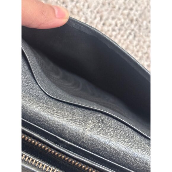 Balenciaga Black Leather Continental Wallet With Zippered Pocket & Snap Closure - Picture 10 of 13